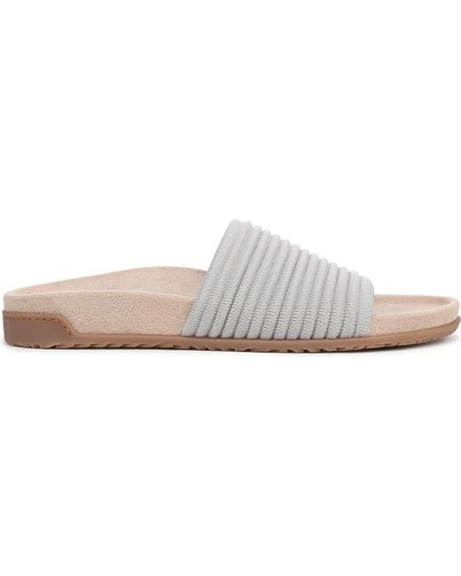 Vionic White Evie Knit Slide Sandals