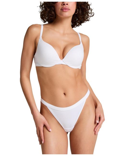 Hunkemöller White Cotton Padded Underwired Push-up Bra