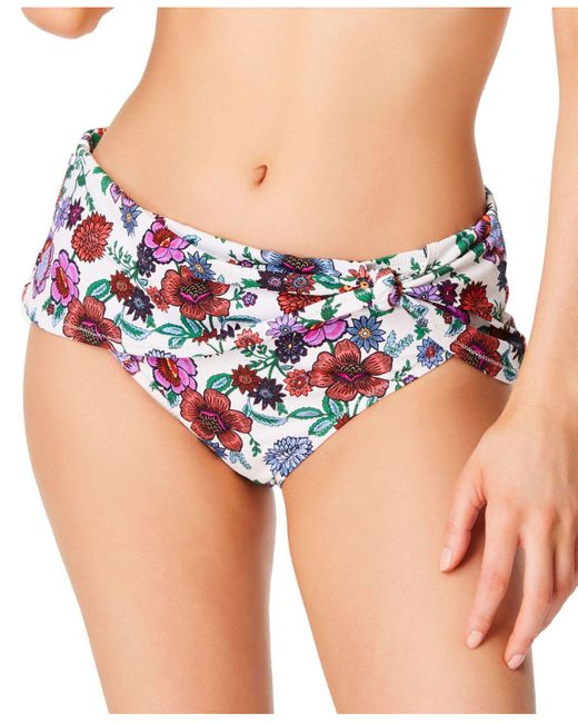Jessica Simpson Synthetic Forget Me Not Side Shirred Hipster Swim