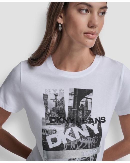 DKNY Blue Crewneck T-shirt