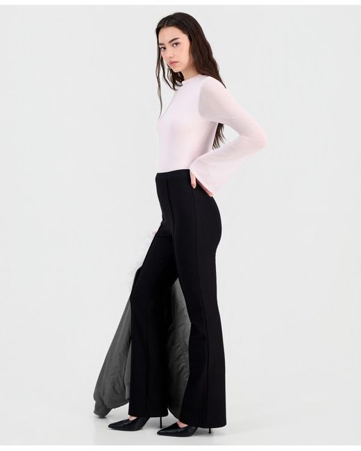 BarIII Black Pull-on Flare Pants