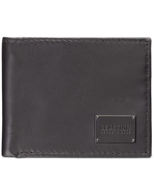 Kenneth Cole Passcase Zipper Leather Wallet in Black for Men Lyst