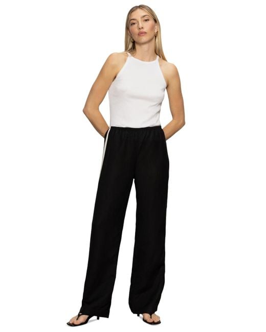 Sanctuary Black Side-striped Casual Track Pants