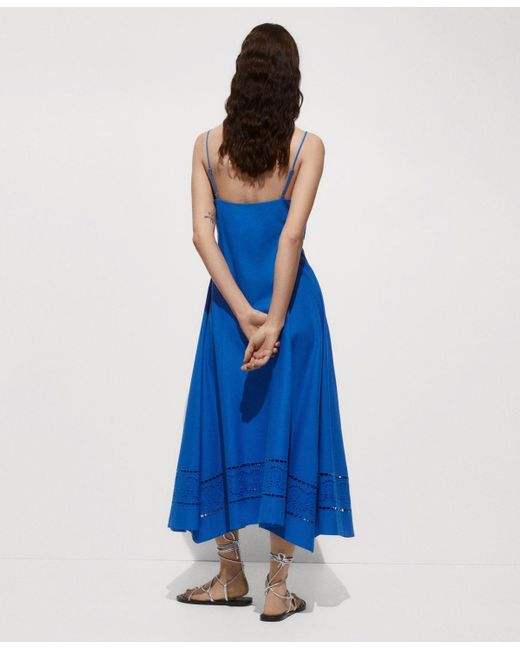 Mango embroidered dress hot sale
