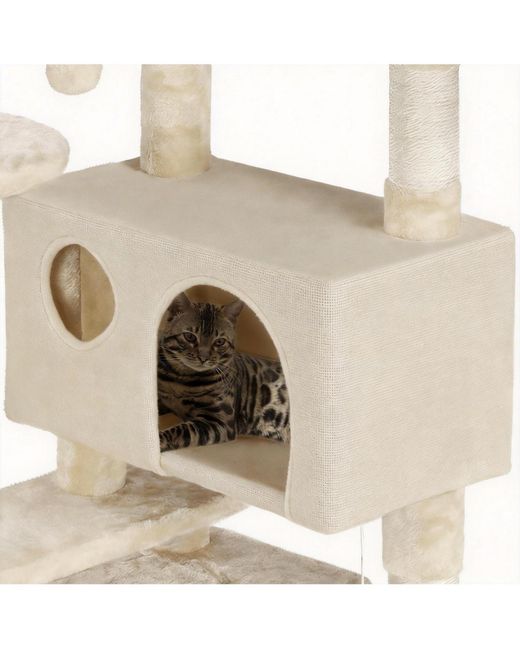 Aronkl Metallic Multi-level Cat Tree Tower
