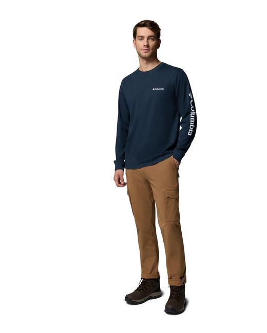 Columbia Blue Fundamental Graphic Long-sleeve T-shirt for men