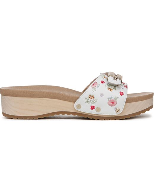 Dr. Scholl's Women's Original Too Slide Sandal - Navy Blue Leather With Comfort Footbed