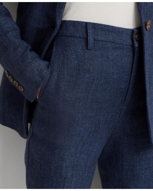 Lauren by Ralph Lauren Blue Linen High-rise Shorts