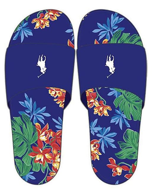 Polo Ralph Lauren Blue Open-toe Pool Slides for men