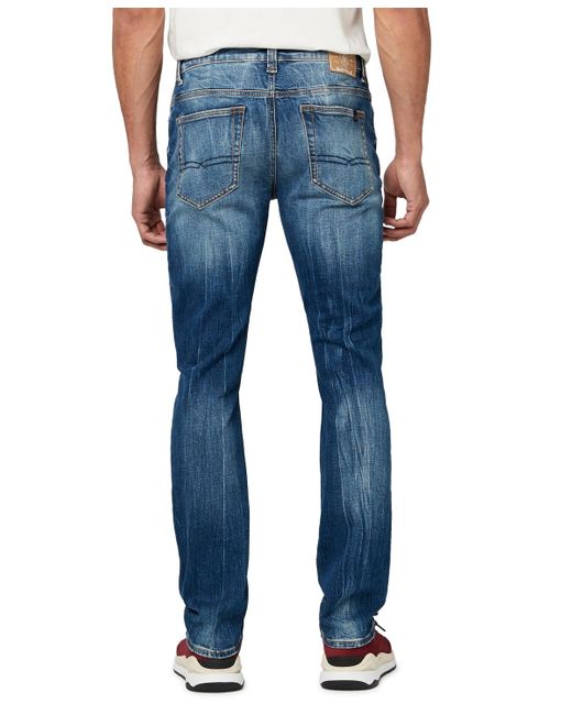 Buffalo David Bitton Blue Buffalo Slim Ash Veined And Worked Jeans for men