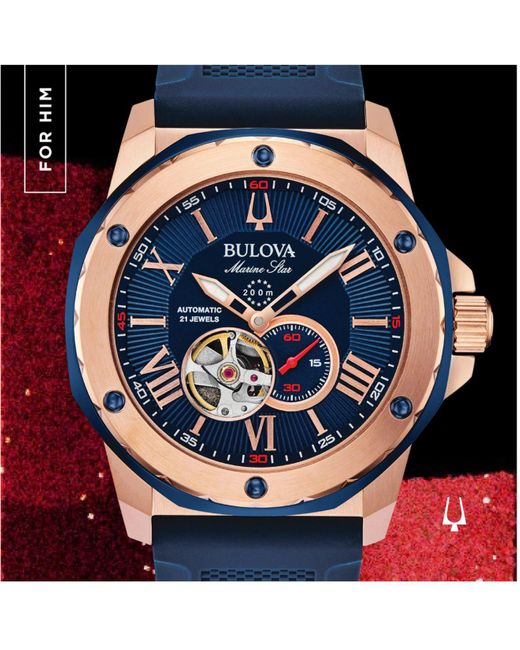 bulova automatic 21 jewels blue