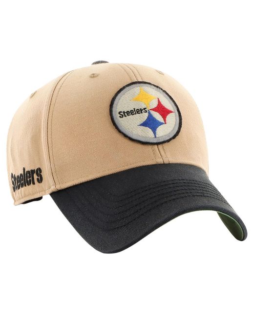 '47 Multicolor 47 Brand Khaki/black Pittsburgh Steelers Dusted Sedgwick Mvp Adjustable Hat for men