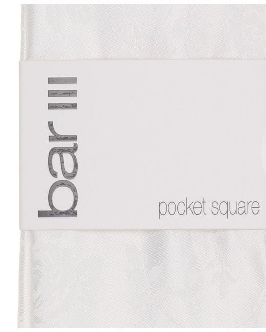 BarIII White Solid Pocket Square for men