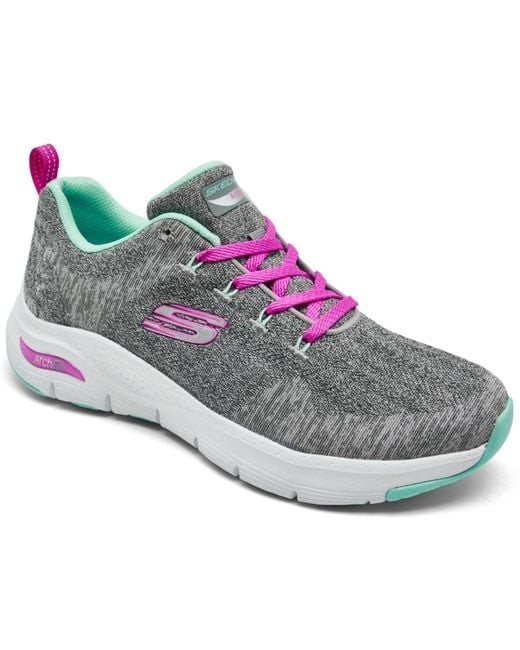 Skechers Lace Arch Fit Comfy Wave Arch Support Walking Sneakers From