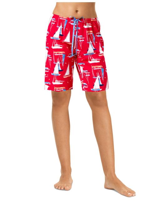 Hue Red Sail Away Bermuda Pajama Shorts