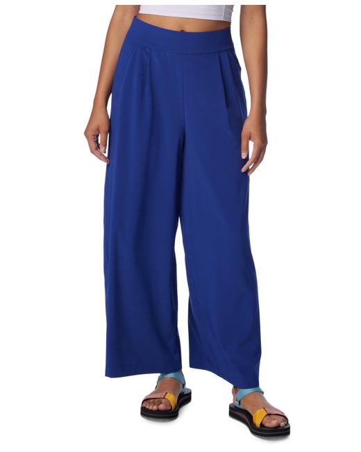 Columbia Solid Anytime Wideleg Pullon Pants in Blue Lyst