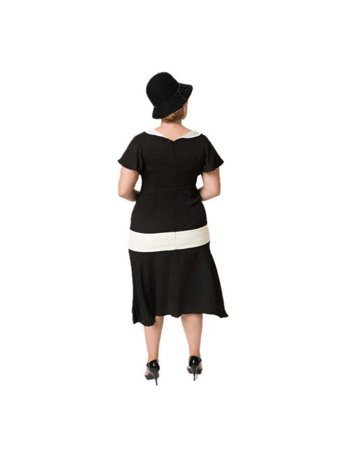 Unique Vintage Plus Size 1920s Wilshire Flapper Day Dress in Black Lyst