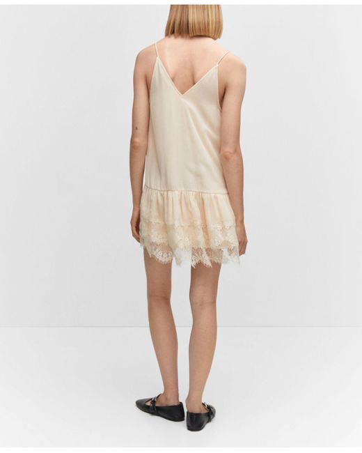 Mango Lace Camisole Dress in Natural