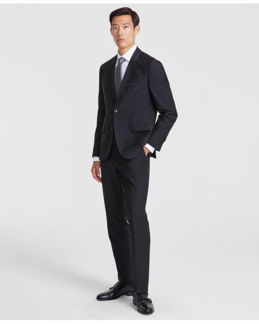 Boss Blue Hugo By Men Modern-fit Wool Blend Suit for men