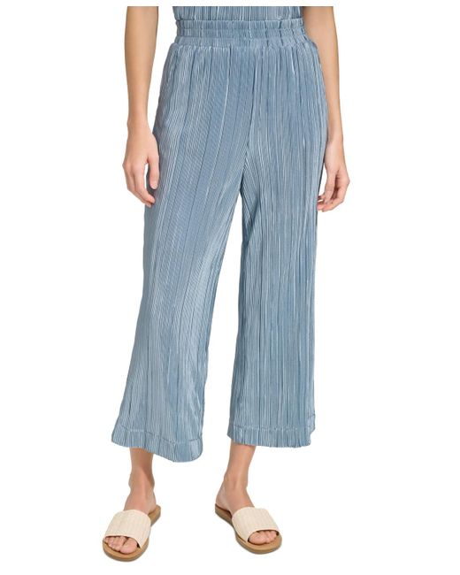 Marc New York Blue Andrew High-rise Pull-on Plisse Crop Pants