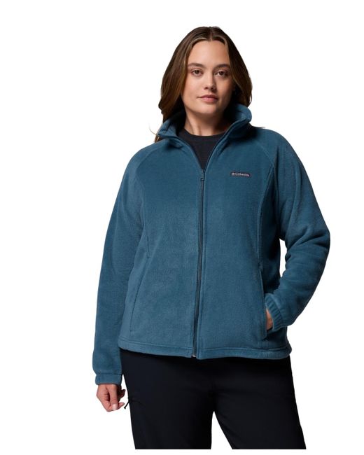 Columbia Blue Plus Size Benton Springs Fleece Long Sleeve Jacket