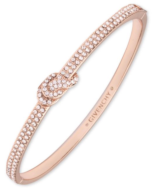 Givenchy Metallic Crystal Stone Silver-tone Bangle Bracelet