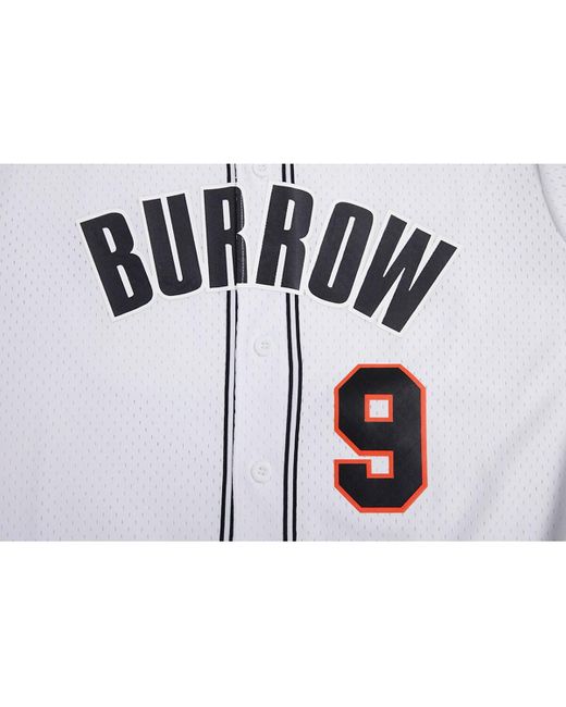 Pro Standard White Joe Burrow Cincinnati Bengals Baseball Player Button-up Shirt for men