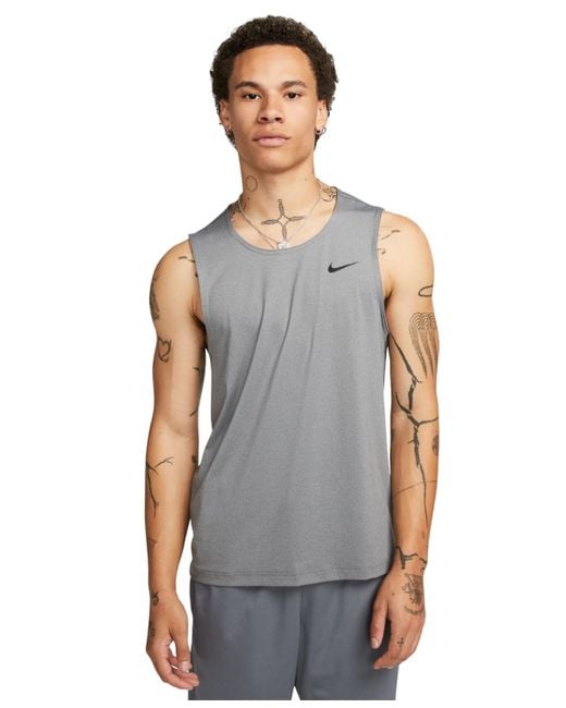 Nike Gray Ready Relaxed-fit Dri-fit Fitness Tank for men