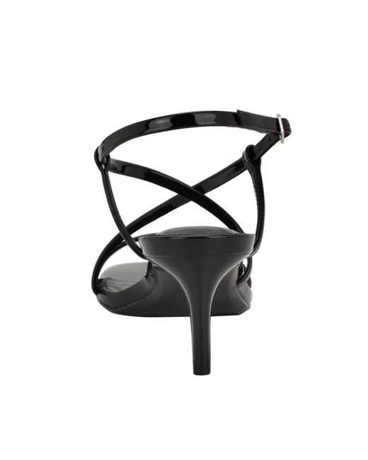 Calvin Klein Black Ishaya Strappy Low Stiletto Sandals