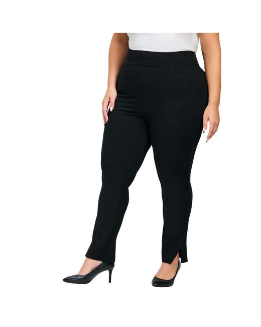 Avenue Black Plus Size Eva Split Detail Ponte Pant