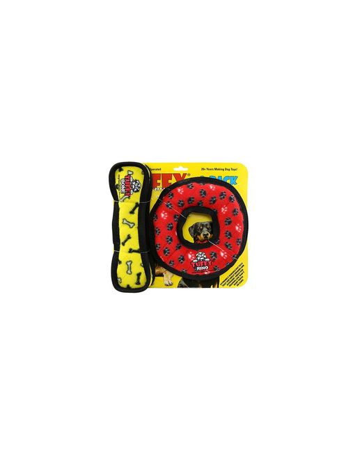 Tuffy Black Medium Red Ring-yellow Bone 2 Pack