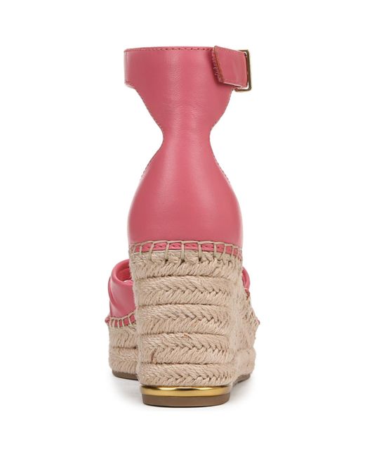 Franco Sarto Pink Clementine Open Toe Espadrille Wedge Sandals