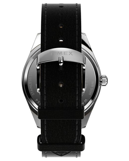 Timex Black Analog Leather Strap Watch for men