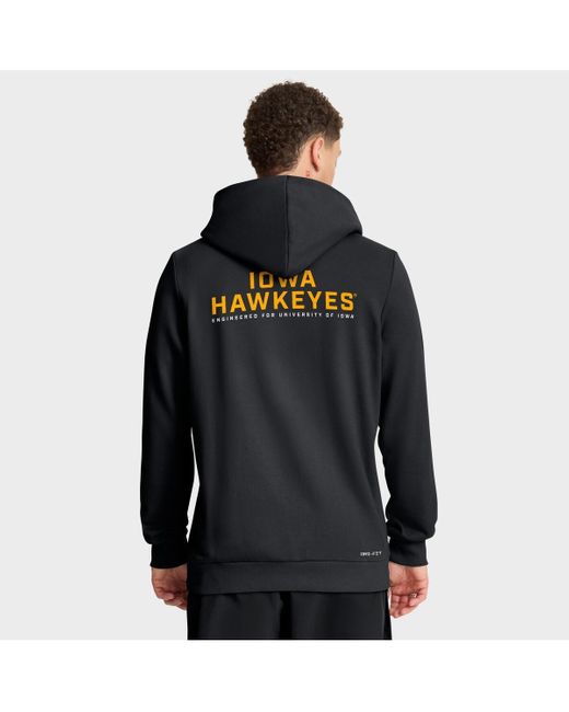 Nike Black Iowa Hawkeyes 2025 Sideline Standard Issue Dri-fit Full-zip Hoodie for men