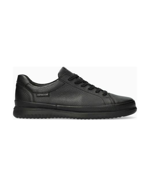 Mephisto Black Thomas Leather Sneaker for men