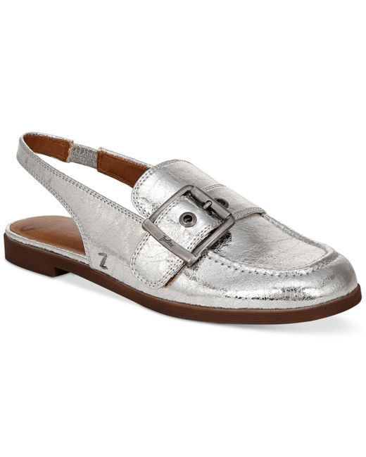 Zodiac White Eve Buckled Slingback Tailored Loafer Flats