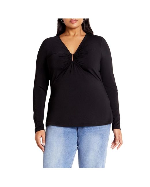 City Chic Black Plus Size Izzy Top