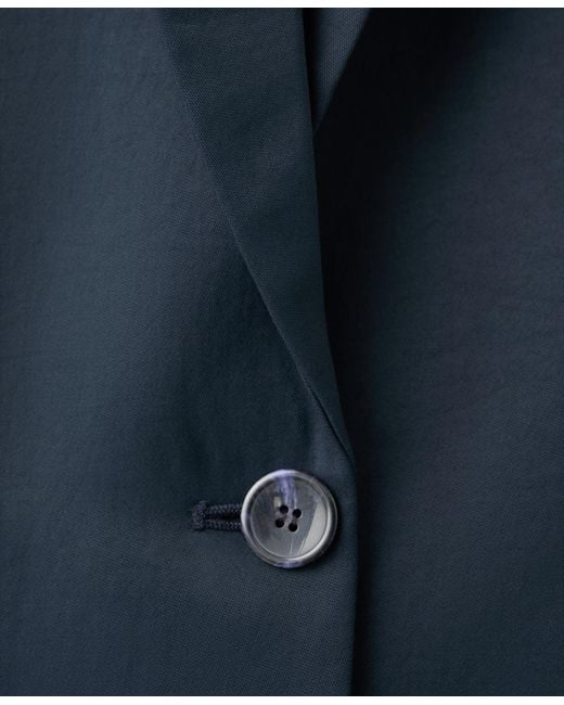 Mango Blue Flap Pockets Straight Blazer
