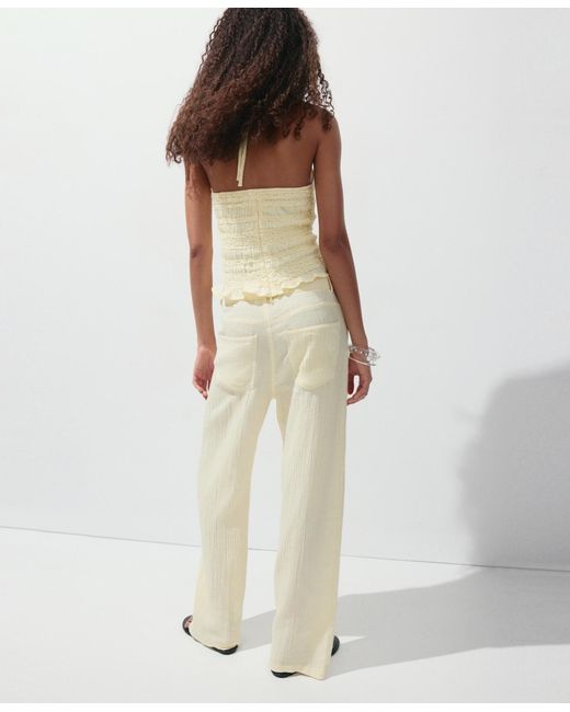 Mango Natural Balloon Crinkle Pants