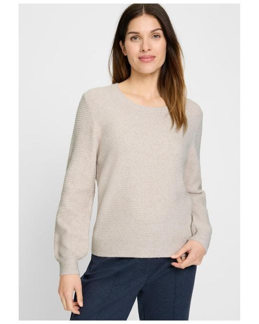 Olsen White Waffle Knit Pullover