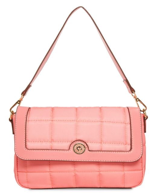 Anne Klein Quilted Nylon Shoulder Bag in Pink Lyst