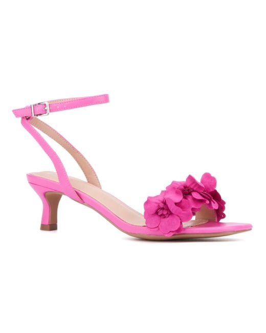 New York & Company Pink Gwendolyn Kitten Heel Sandal