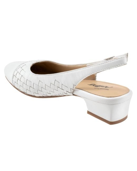 Trotters White Dea Woven Pumps