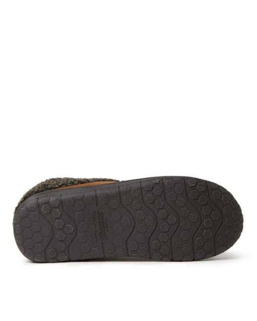 Dearfoams Brown Microsuede Moccasin Toe House Shoe Clog Slipper for men