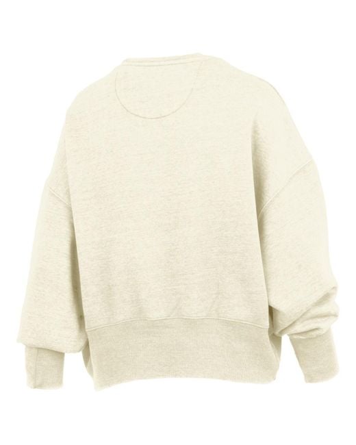 Pressbox Natural Purdue Boilermakers Oversized Waist-length Crewneck Sweatshirt