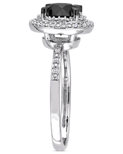 Macy's Metallic Black And White Certified Diamond Double Halo Engagement Ring (1-5/8 Ct. T.w.