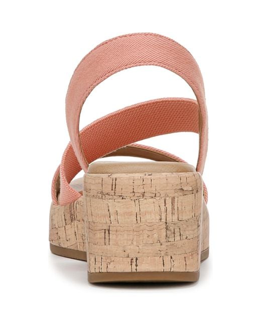 LifeStride Pink Odette Square Open Toe Wedge Sandals