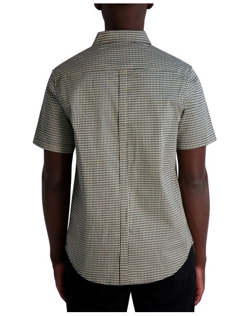 Karl Lagerfeld Black Woven Houndstooth Shirt for men