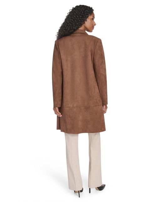 Tommy Hilfiger Brown Scuba Suede Long Sleeve Topper