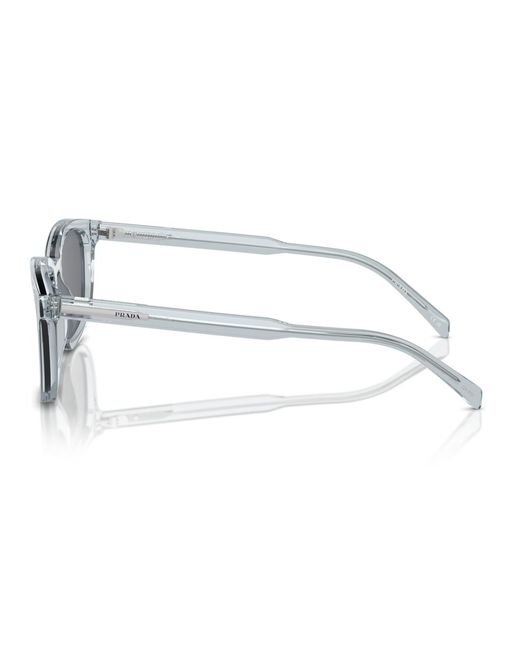 Prada Gray Iconic Plaque Rectangular Sunglasses for men